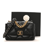 Lambskin Quilted Medium Chanel 19 Flap Black