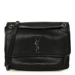 Grained Lambskin Monogram Large Niki Chain Satchel Black