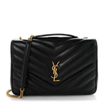 Lambskin Quilted Monogram Large Loulou Black