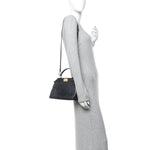 Python Shiny Nappa Mini Peekaboo Iconic Satchel Blue Jeans