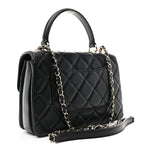 Lambskin Quilted Small Trendy CC Dual Handle Flap Bag Black