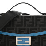 Recycled Fabric Jacquard Vitello King FF 1974 Baguette Soft Trunk Asfalto Black Fiordaliso