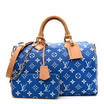 Calfskin Monogram Speedy P9 Bandouliere 40 Blue