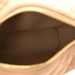 Shiny Caviar My Cush Hobo Clutch With Chain Beige