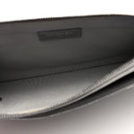 Metallic Lambskin Quilted Clutch With Chain Silver