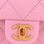 Caviar Quilted Mini Sweetheart Flap Lilac