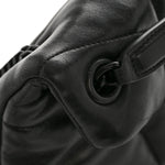 Lambskin Quilted Monogram Monochrome Small Loulou Puffer Chain Satchel Black