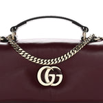 Lambskin Mini GG Milano Top Handle Shoulder Bag Rosso Ancora