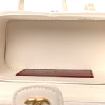 Shiny Caviar Preppy Coco Long Vanity With Strap White