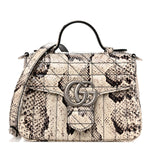 Snakeskin Matelasse Aria Mini GG Marmont Top Handle Shoulder Bag Roccia