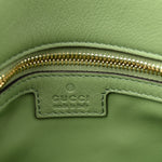 Roxy Calfskin Web Medium Blondie Top Handle Shoulder Flap Bag Salamander Green