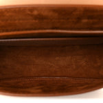 Smooth Vintage Calfskin Small Kaia Satchel Brown Gold