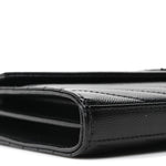 Grain De Poudre Matelasse Chevron Monogram Monochrome Chain Wallet Black