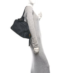 Grained Calfskin Medium Carrie Bowling Bag Black