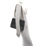 Lambskin Quilted XL Jumbo Single Flap Black
