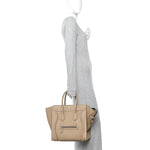 Drummed Calfskin Mini Luggage Dune