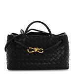 Nappa Intrecciato Small East West Andiamo Shoulder Bag Black