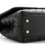 Caviar Quilted Mini Coco Handle Flap Black
