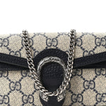 GG Supreme Monogram Textured Dollar Calfskin Super Mini Dionysus Shoulder Bag Beige Blue