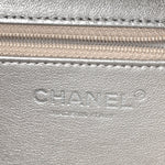 Metallic Caviar Quilted Large CC Filigree Vanity Case Silver