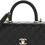 Caviar Quilted Mini Coco Handle Flap Black