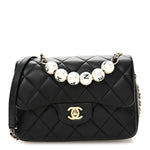 Lambskin Quilted Small My Precious Flap Black