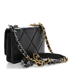 Lambskin Quilted Chanel 19 Wallet On Chain WOC Black