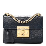 Guccissima Small Padlock Shoulder Bag Blue Agata