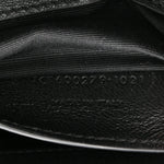 Sheepskin Matelasse Chevron Monogram Medium College Bag Black