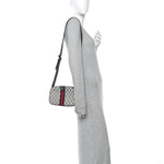 GG Supreme Monogram Textured Dollar Calfskin Web Small Ophidia Camera Bag Beige Blue