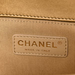 Metallic Patent Calfskin Quilted Medium Boy Flap Gold