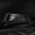 Grain De Poudre Matelasse Chevron Large Monogram Satchel Black