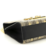 GG Supreme Monogram Bees Small Padlock Shoulder Bag Black