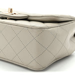 Lambskin Quilted Mini Rectangular Flap Grey