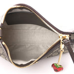 GG Supreme Monogram Textured Dollar Calfskin Web Small Ophidia GG Handbag Beige Ebony New Acero
