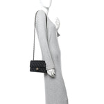 Lambskin Quilted Mini Rectangular Flap Black