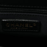 Aged Calfskin Small Charms Shopping Bag Black