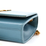 Smooth Calfskin Small Classic Monogram Kate Tassel Satchel Turquoise