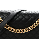 Lambskin Quilted New Medium Boy Flap Black