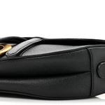 Grained Calfskin Saddle Bag Black