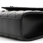 Grain De Poudre Textured Mixed Matelasse Triquilt Medium Monogram Satchel Black