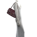 Grained Calfskin Small Souplissimo Maxi Flap Dark Burgundy