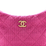 Cashmere Tweed Quilted CC Links Hobo Fuchsia