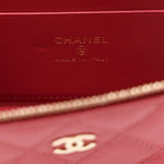 Caviar Quilted Top Handle Slim Vanity With Chain Red