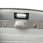 Iridescent Crystal Vitello Laminato Suede FF Petite Peekaboo I SEE U Satchel Cappuccino