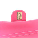 Caviar Quilted Medium Double Flap Pink