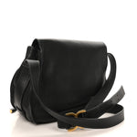 Grained Calfskin Medium Marcie Saddle Bag Black