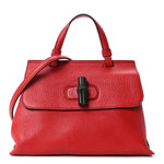 Cellarius Calfskin Small Bamboo Daily Top Handle Bag Hibiscus Red