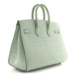 Matte Alligator Birkin Sellier 25 Vert D'eau