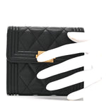 Caviar Quilted Compact Boy Wallet Black